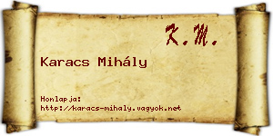 Karacs Mihály névjegykártya