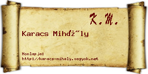Karacs Mihály névjegykártya