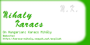 mihaly karacs business card